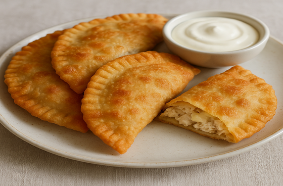 Чебуреки с курицей и сыром